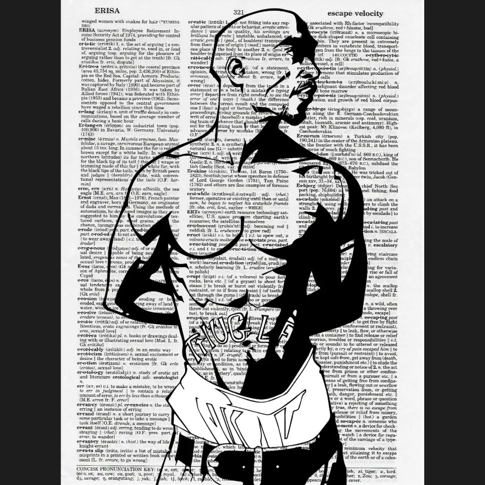 Tupac Rap Music Dictionary Art Print 90's Decor